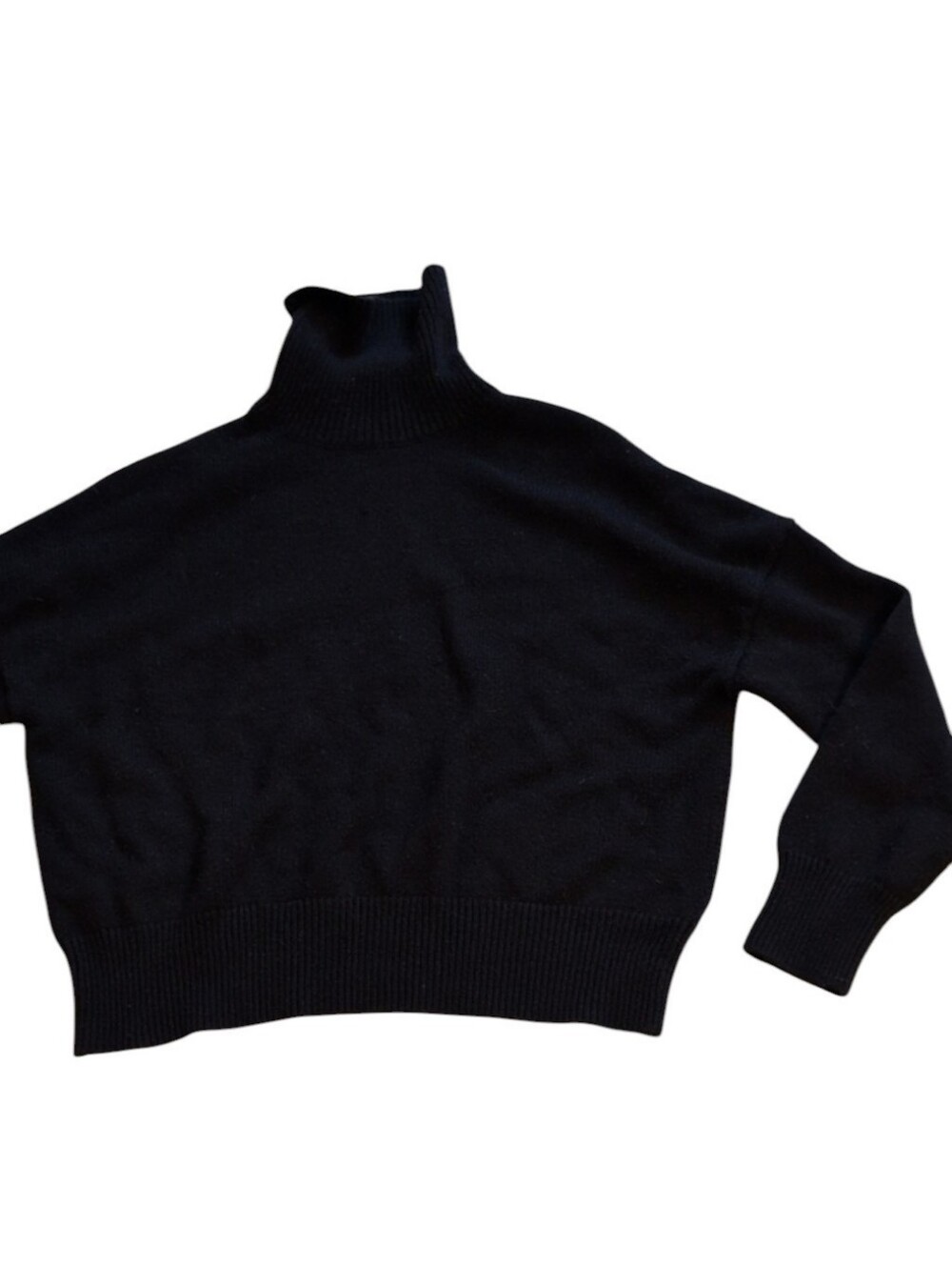Nili Lotan Wool Cashmere Turtleneck Sweater Black M